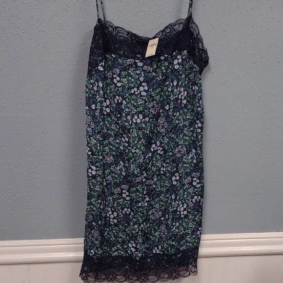 Aerie Blue and Green Floral Lace BabyDoll - Picture 1 of 12